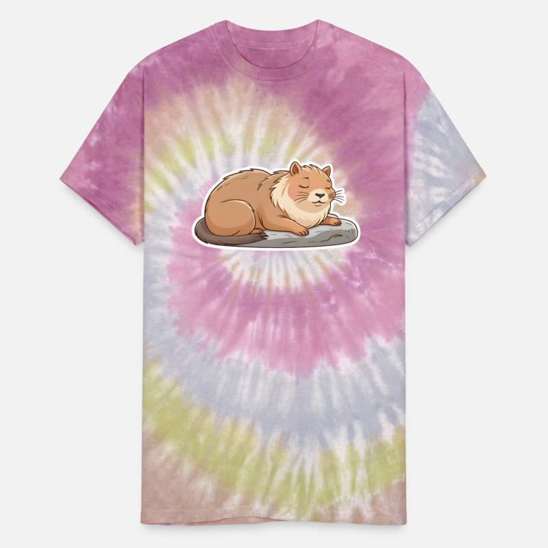 Adorable Cat Sleeping on Capybara