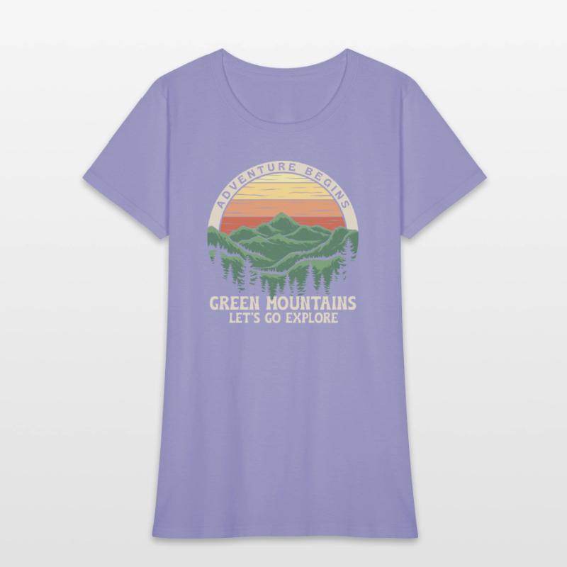 Adventure Begins, retro design. Mountain days