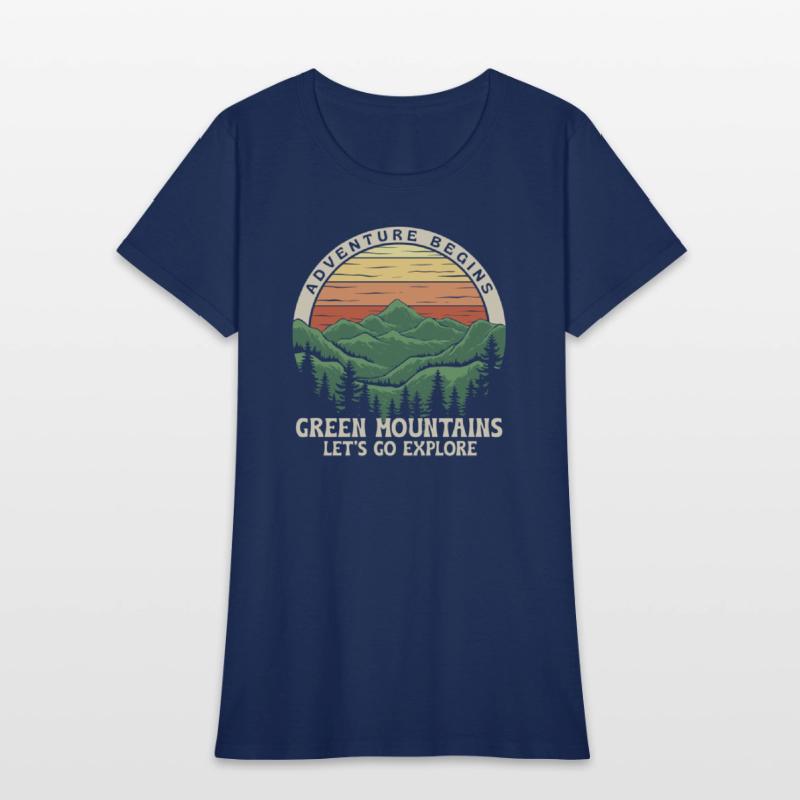 Adventure Begins, retro design. Mountain days