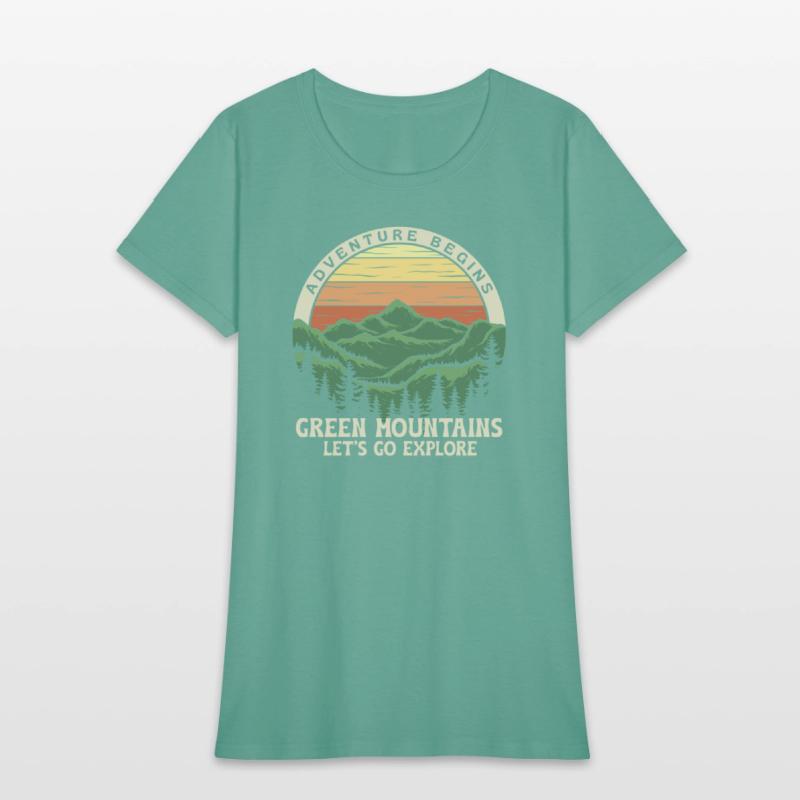 Adventure Begins, retro design. Mountain days