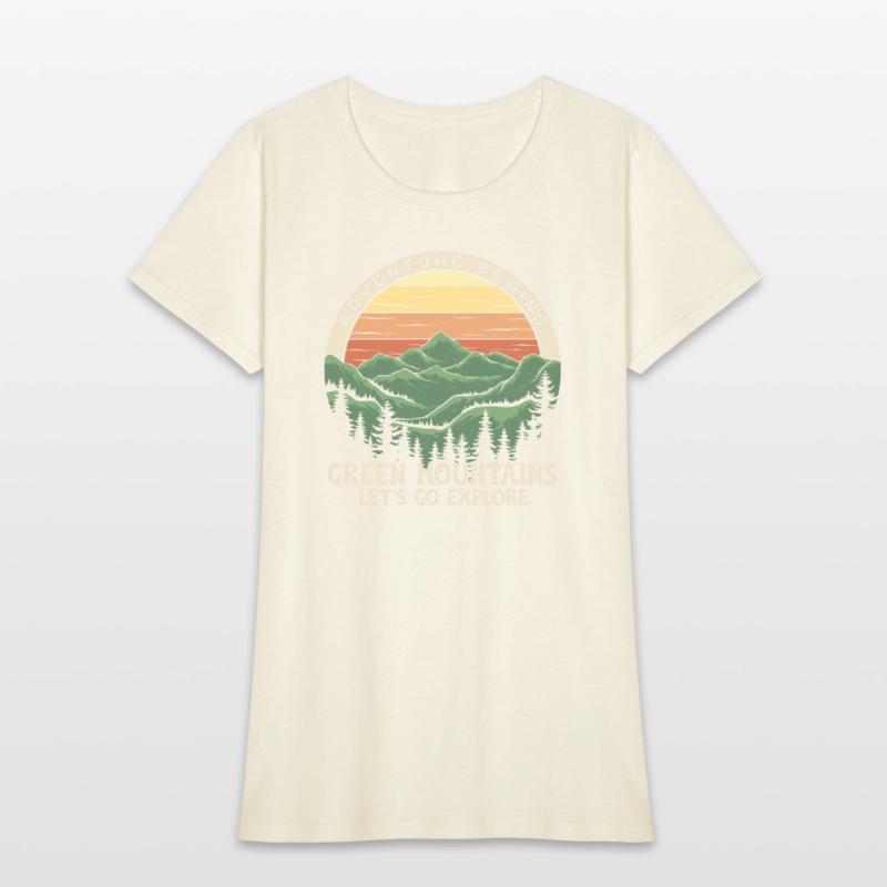 Adventure Begins, retro design. Mountain days