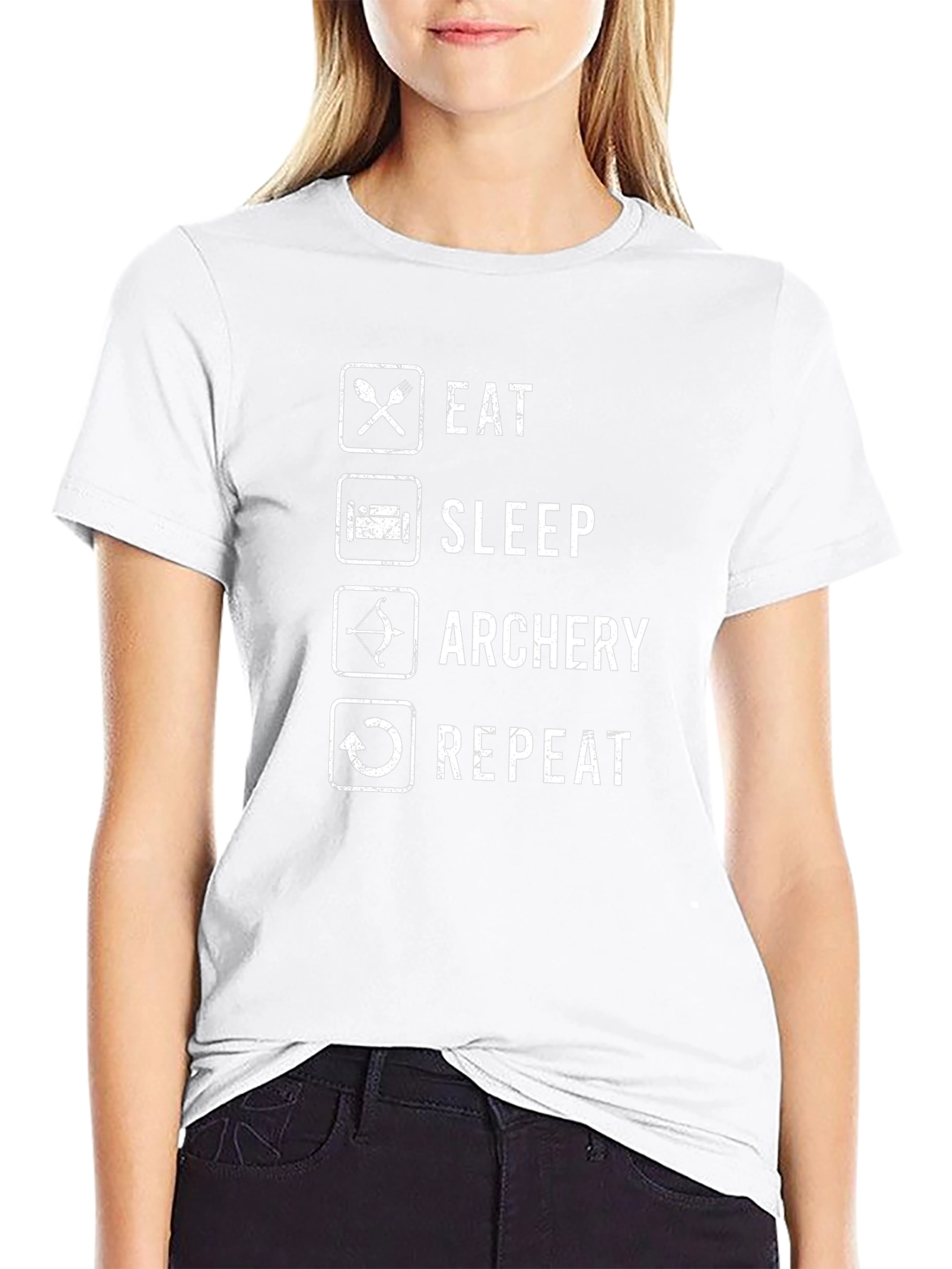 Eat Sleep Archery Repeat Black T-Shirt