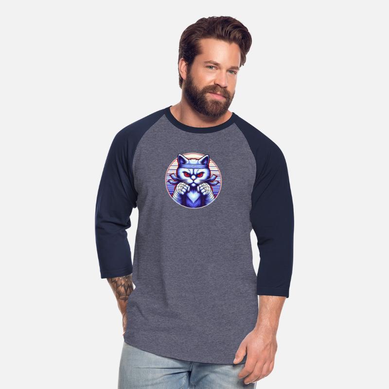 Aggressive blue cat with fiery red eyes