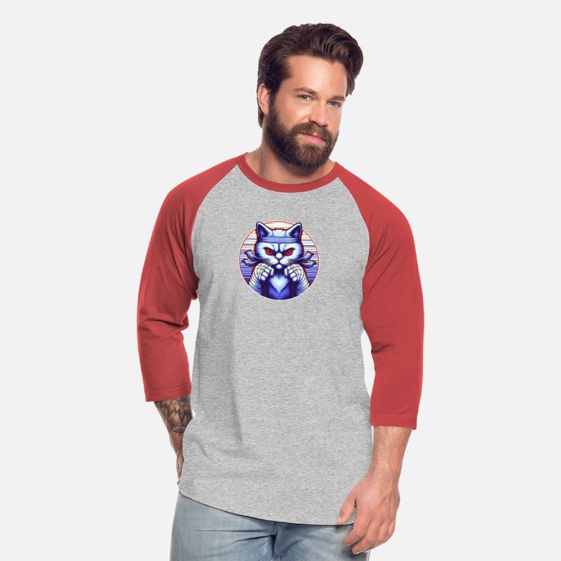 Aggressive blue cat with fiery red eyes