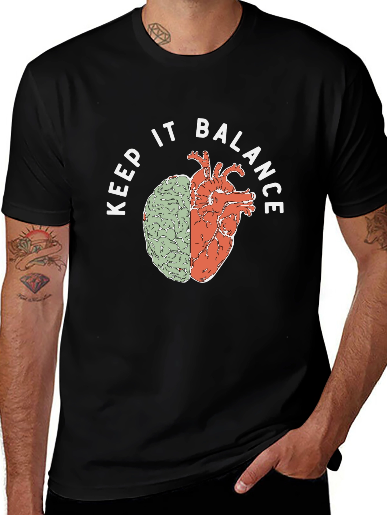 Keep It Balance Brain Heart T-Shirt