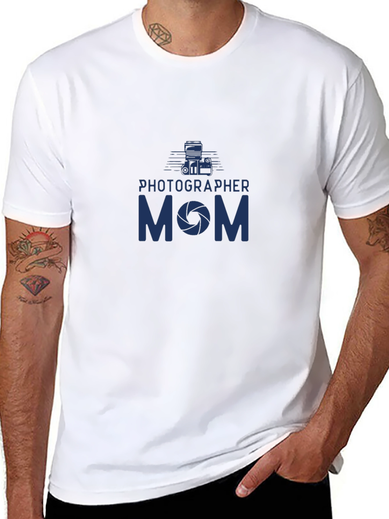 Photographer Mom Graphic T-Shirt - Camera Lens Design