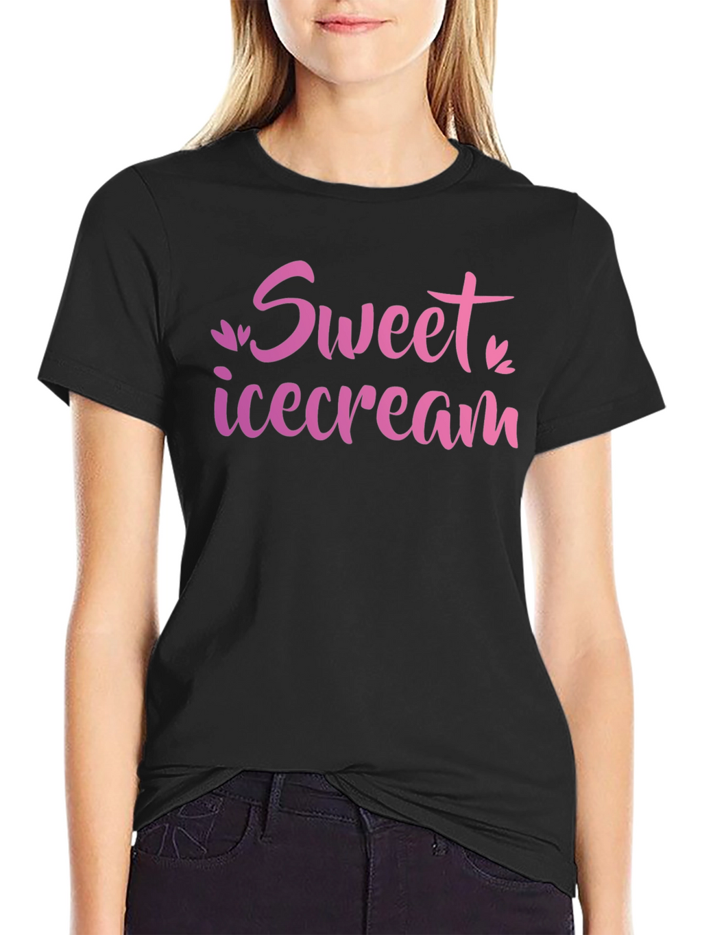 Sweet Ice Cream Black T-Shirt
