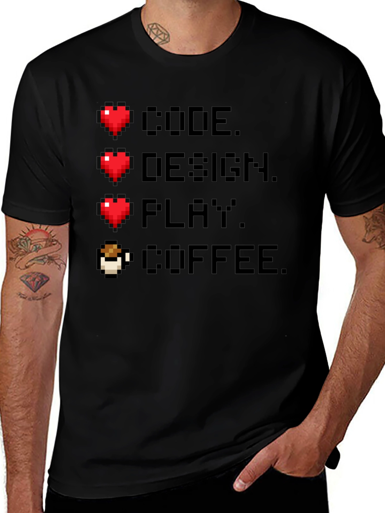 Gamer Code Design Play Coffee Tee