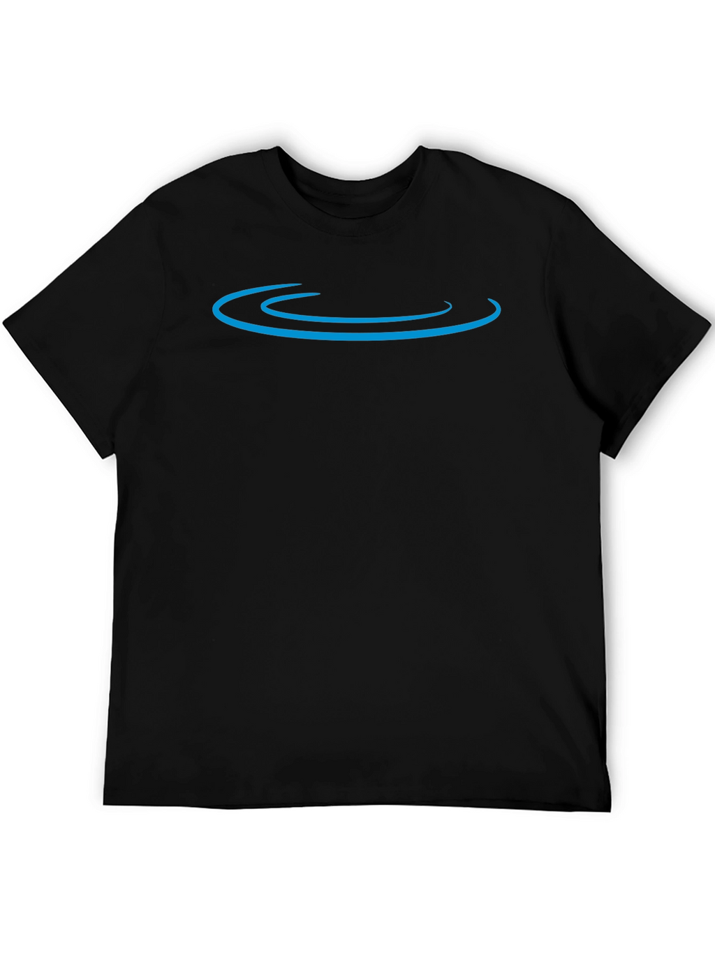 Mens Black T-Shirt with Blue Graphic Design