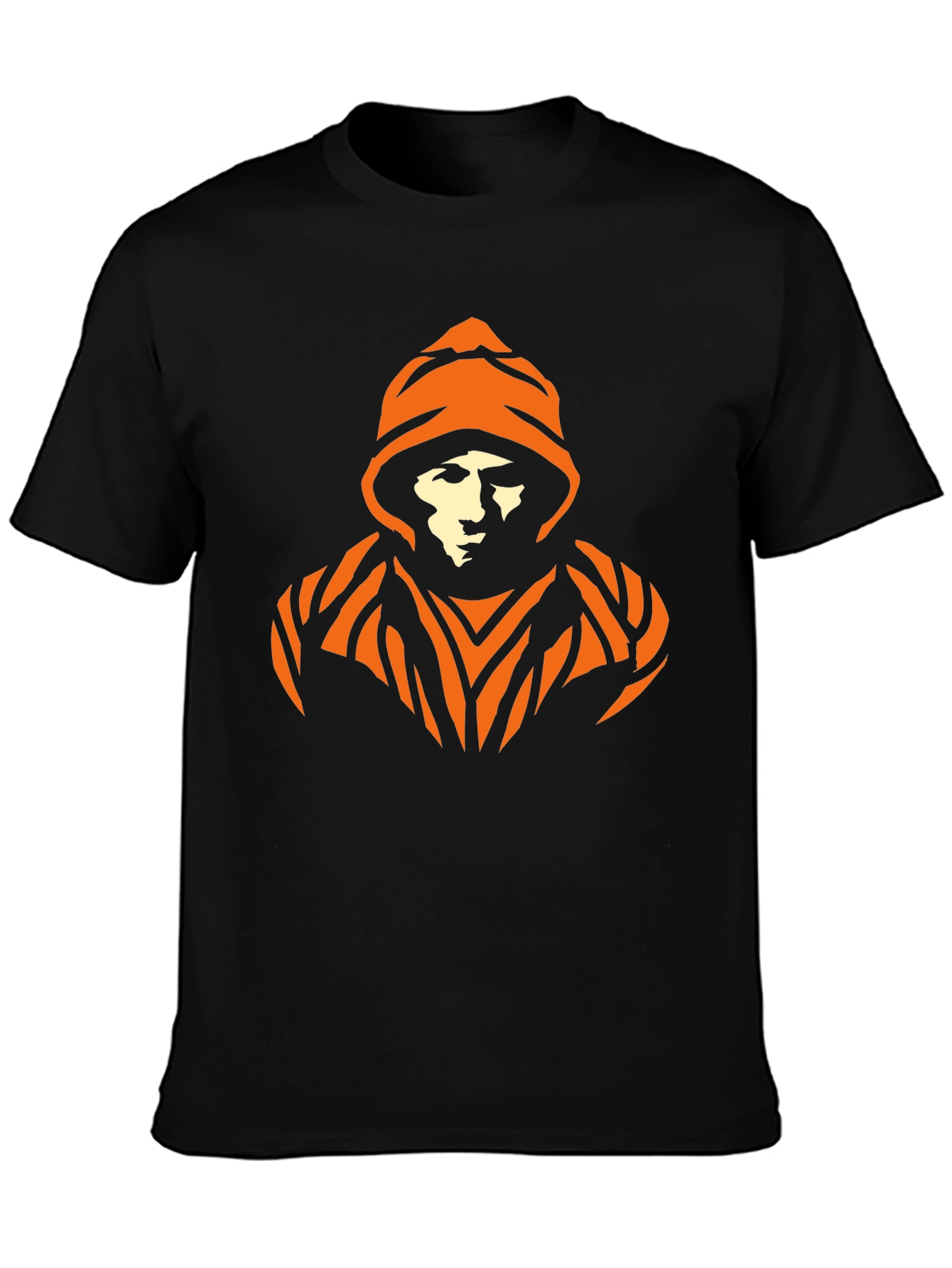 Urban Orange Graphic Black T-Shirt