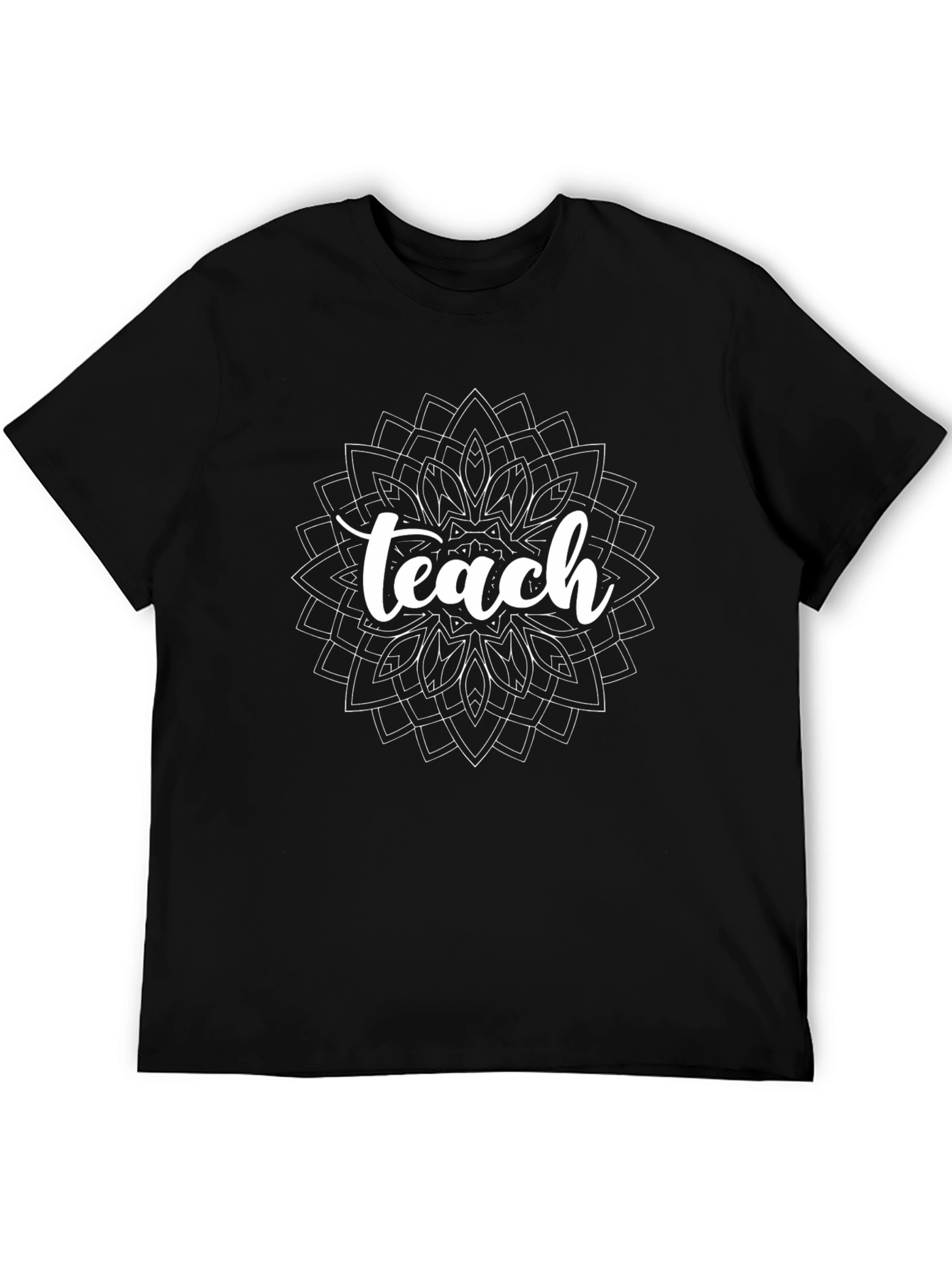 Teach Mandala Graphic Tee - Black Cotton T-Shirt