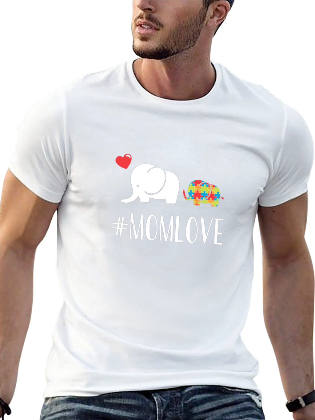 Mom Love Elephant Autism Awareness T-Shirt