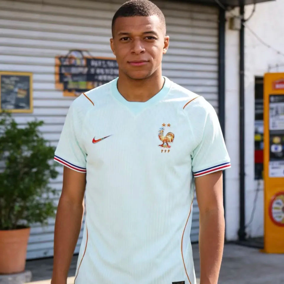 2026/27 France 1:1 Quality Away Fans Soccer Jersey (Have Right Patch 有右臂章 金底白字） Detail 2