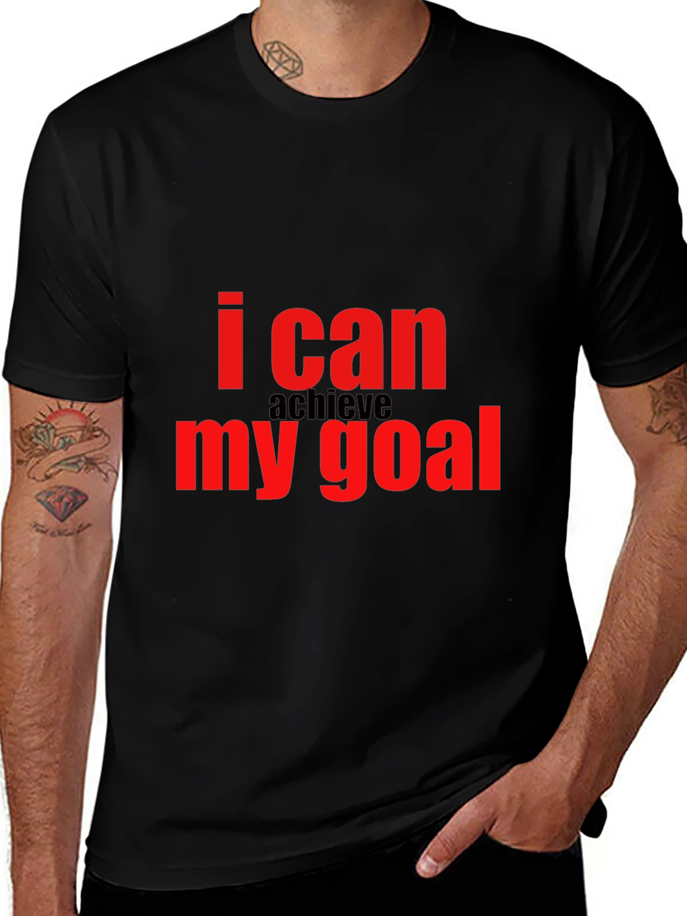 Motivational I Can Achieve My Goal Black T-Shirt