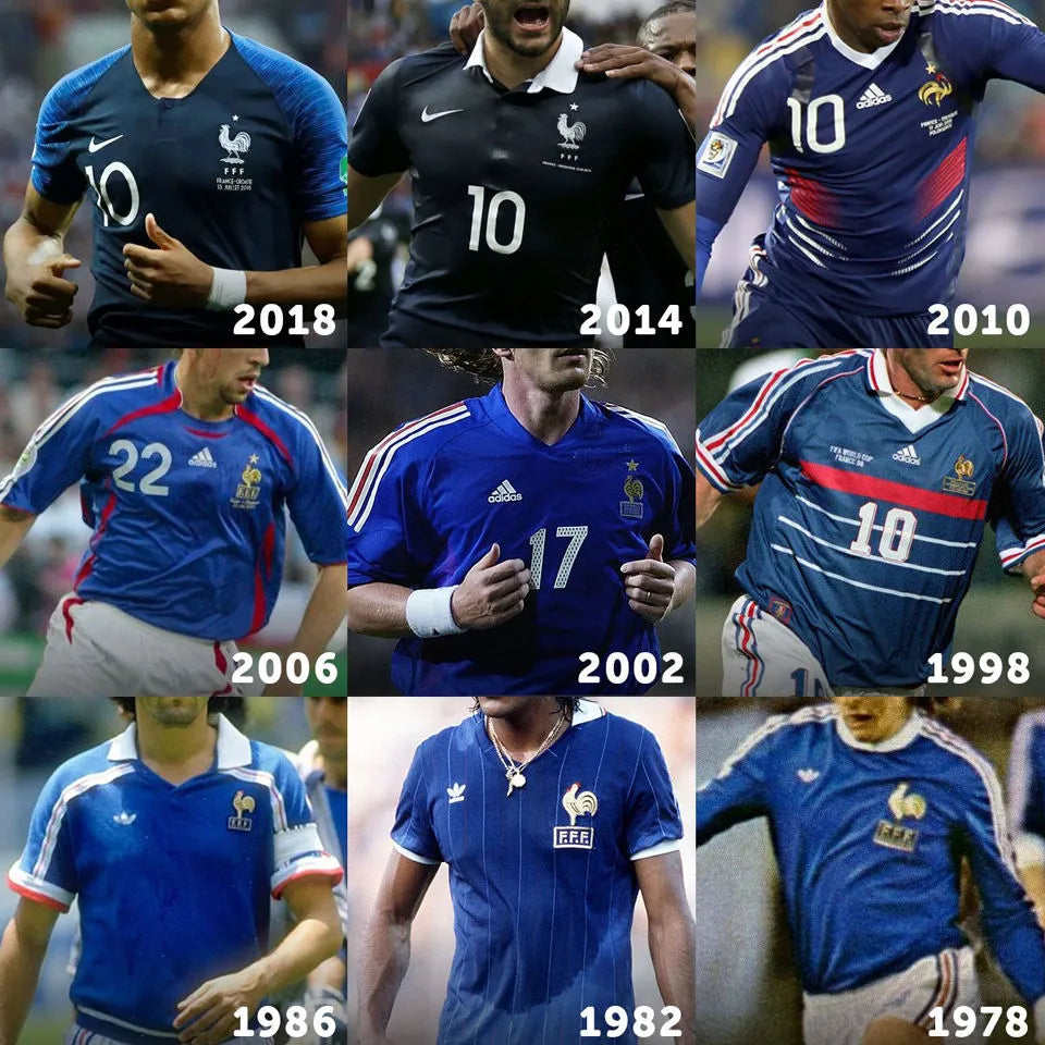 2010 France Home Blue Retro Soccer Jersey Detail 4