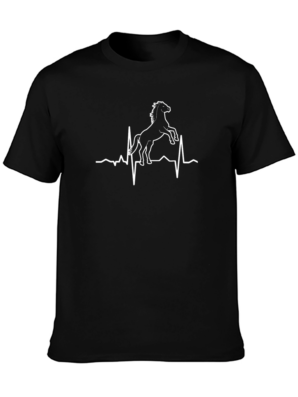 Horse Heartbeat Graphic Tee - Black T-Shirt