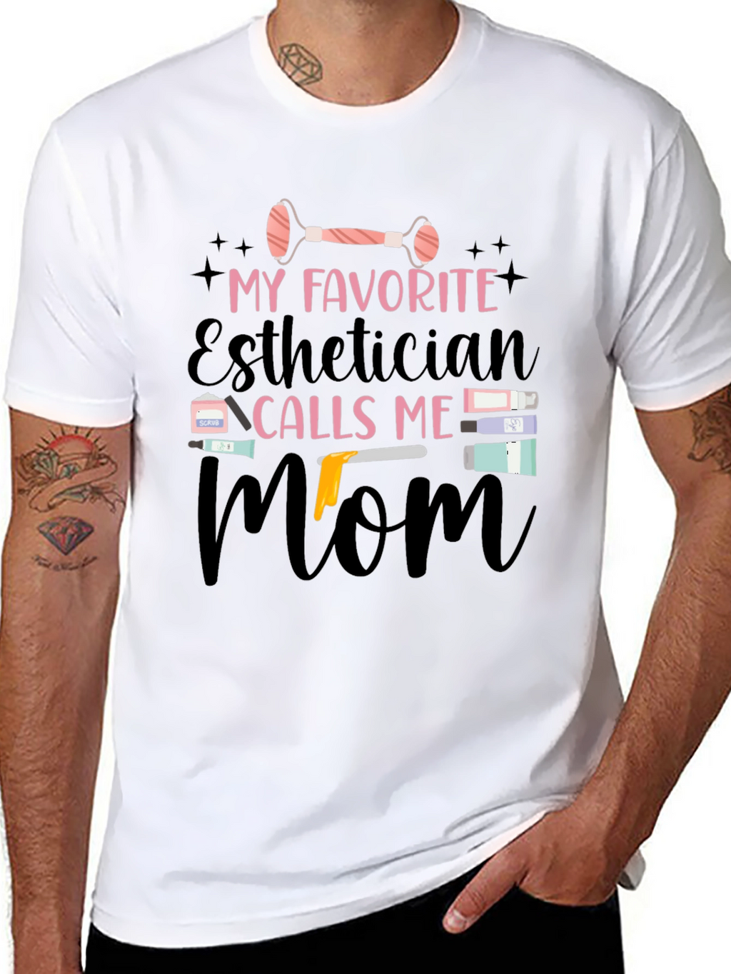 Esthetician Mom Black T-Shirt