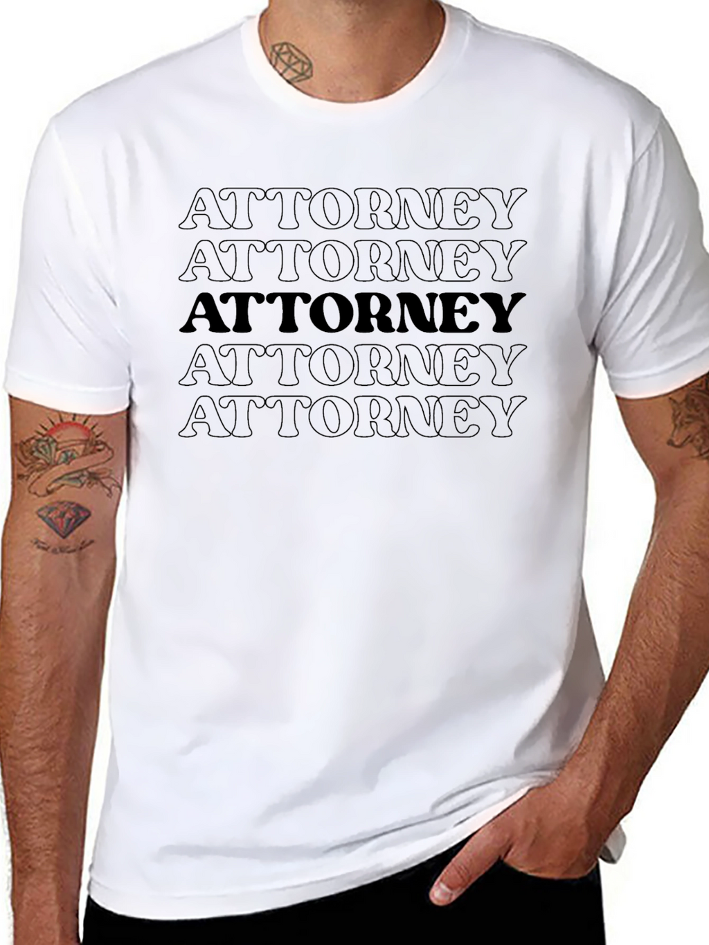 Attorney Repeat Graphic Crew Neck T-Shirt