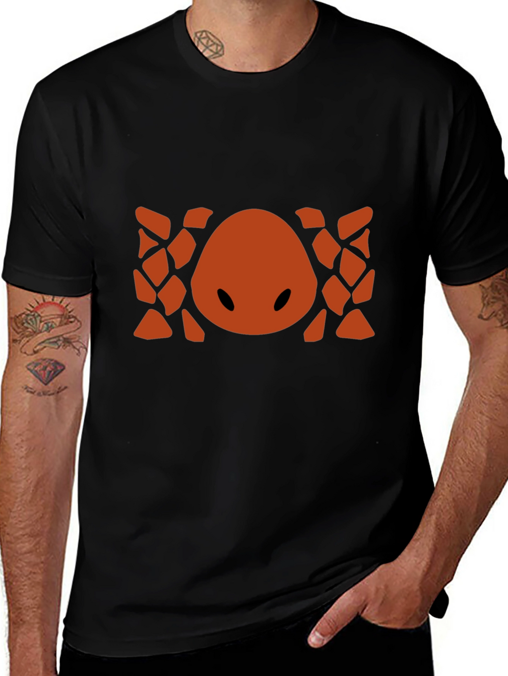 Abstract Geometric Graphic Print Crew Neck T-Shirt