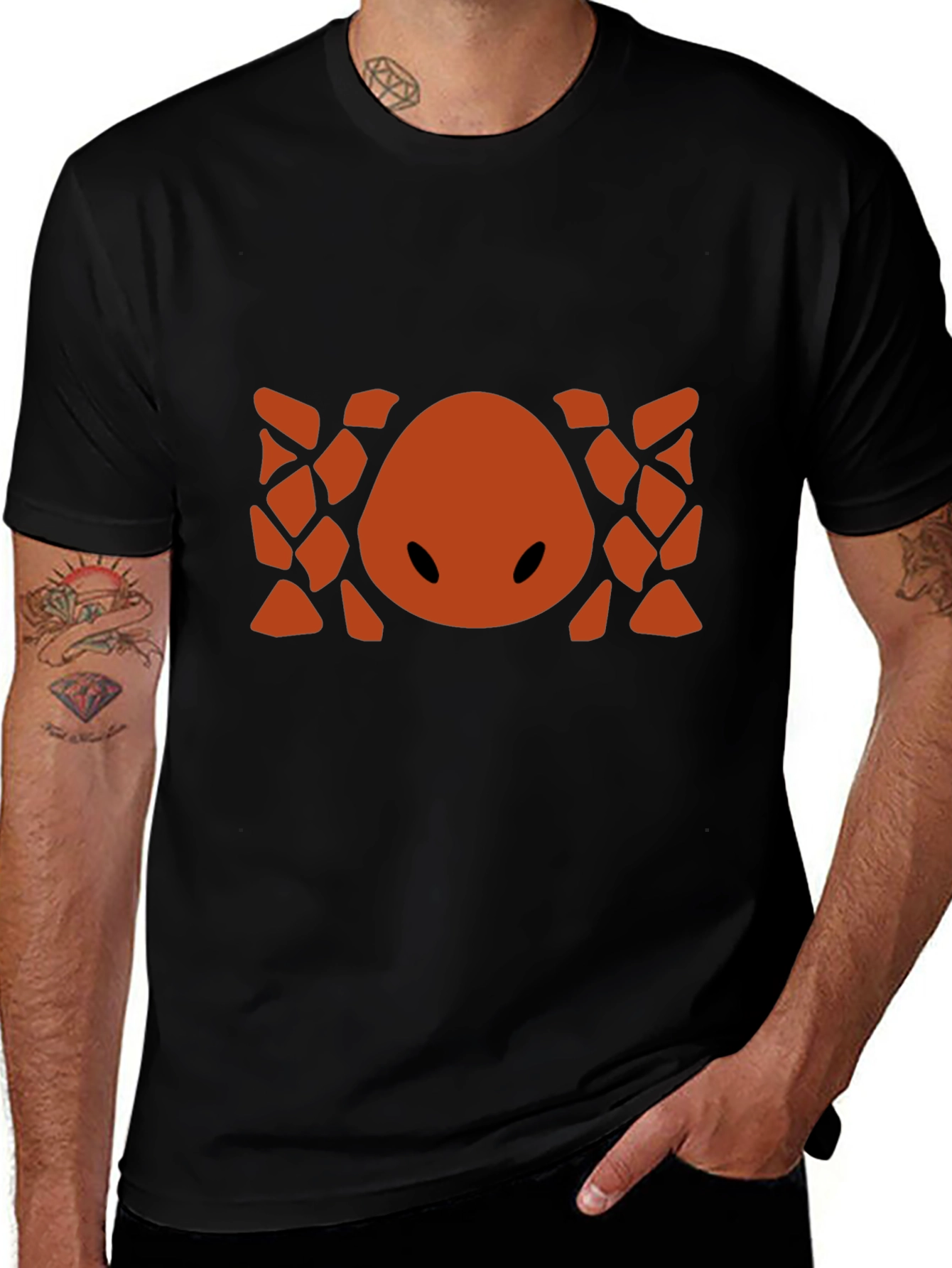 Abstract Geometric Graphic Print Crew Neck T-Shirt
