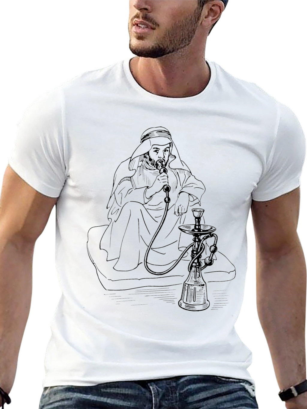 Hookah Man Graphic Tee - Relaxed Fit