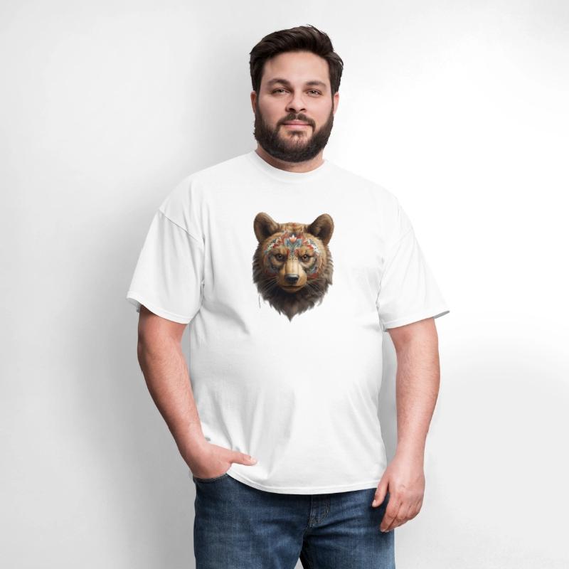 Bear face, animal, decorated