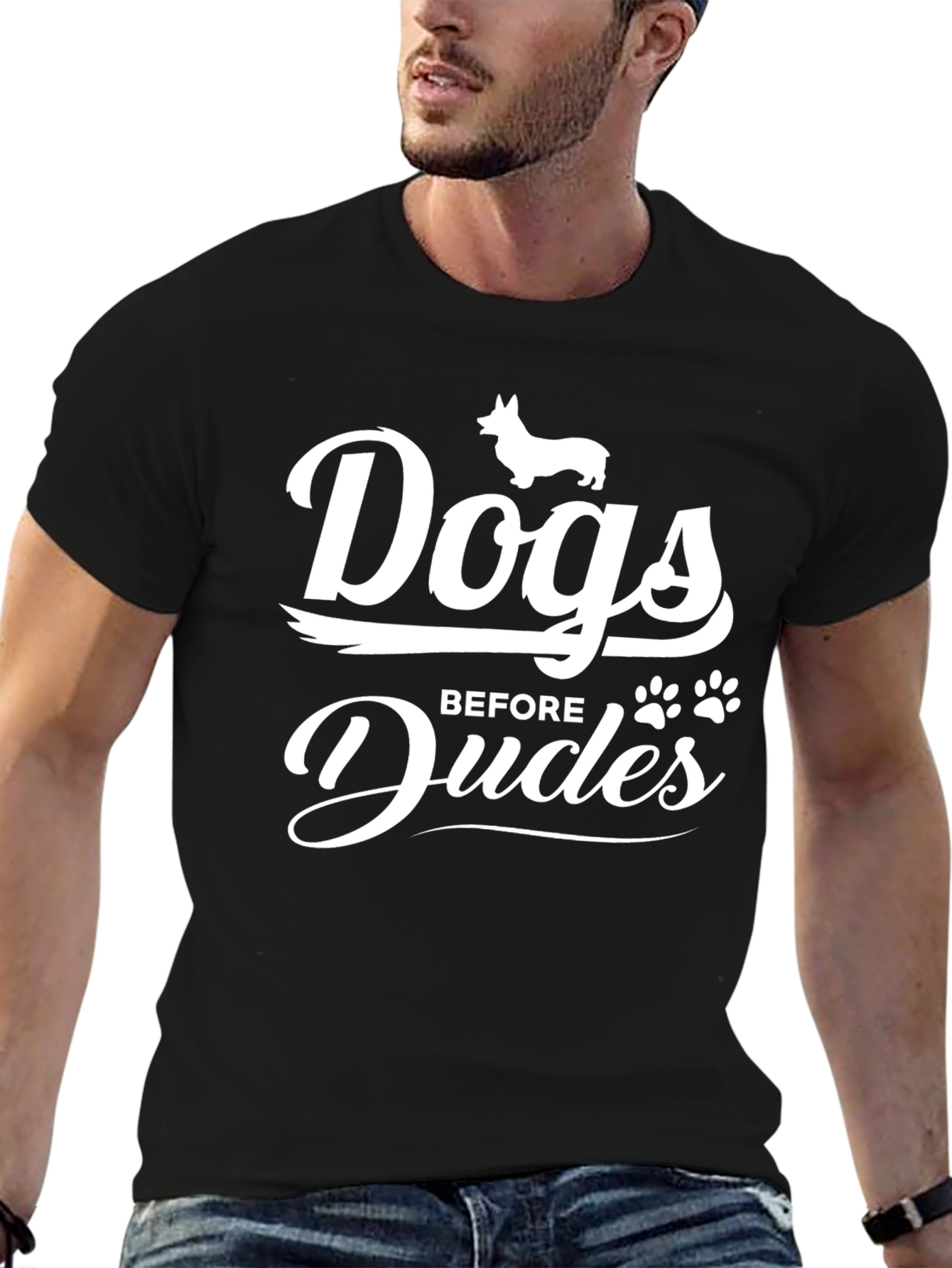 Dogs Before Dudes Graphic Tee - Unisex Cotton T-Shirt