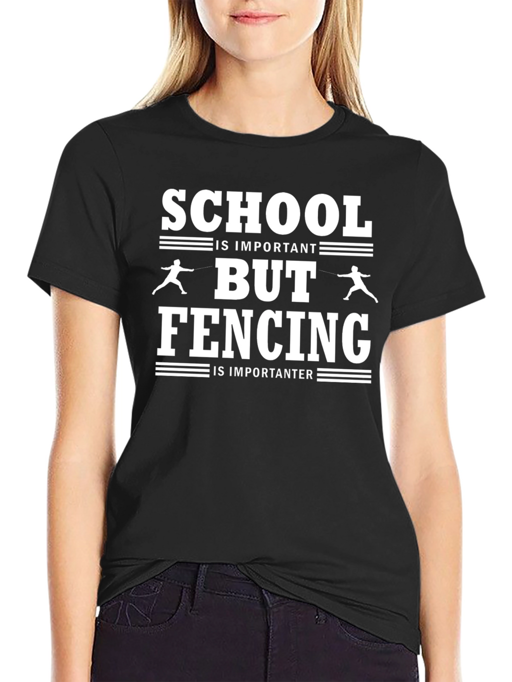 School vs. Fencing T-Shirt - Funny Athlete Tee