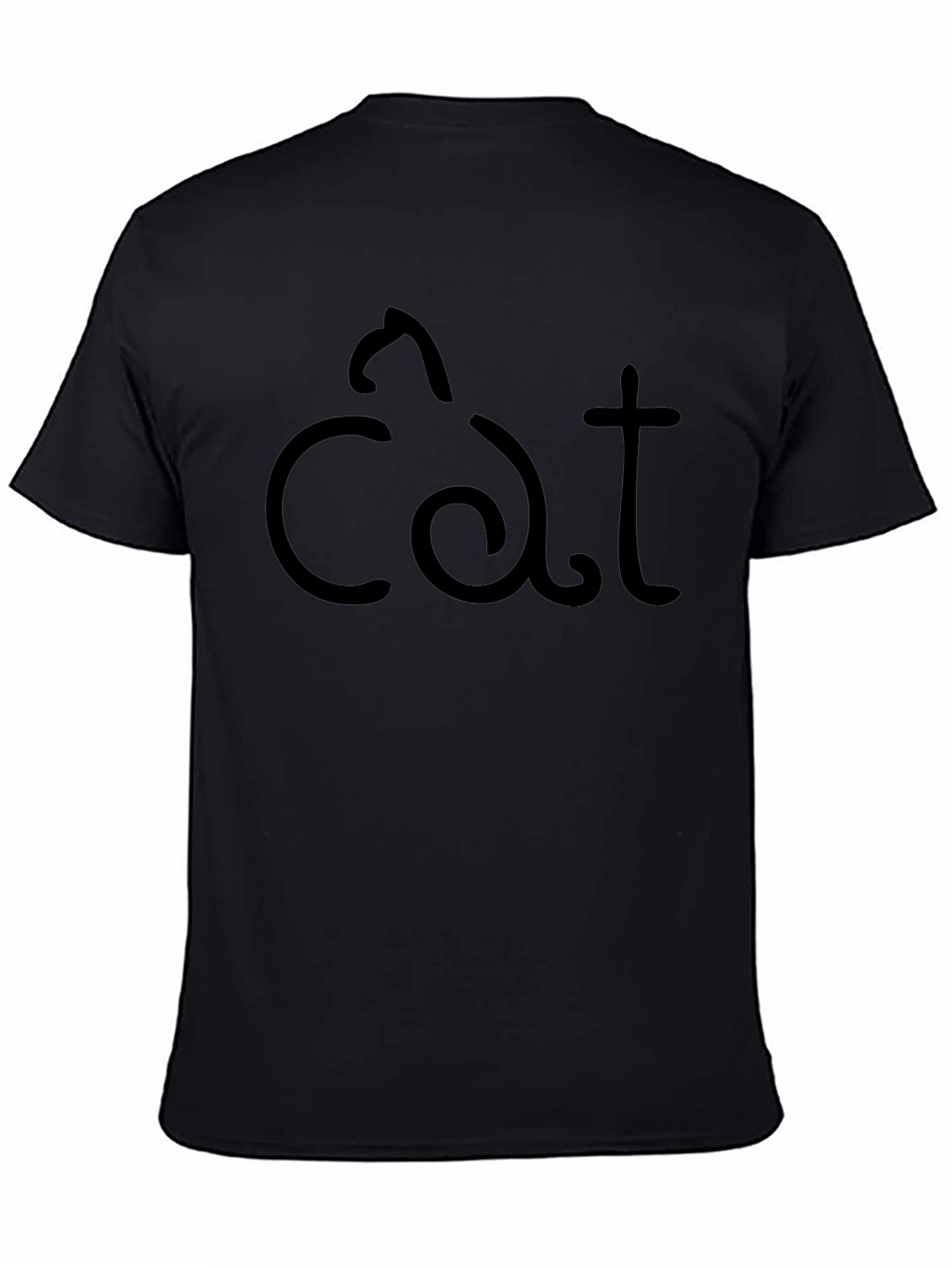 Cat Graphic Black T-Shirt