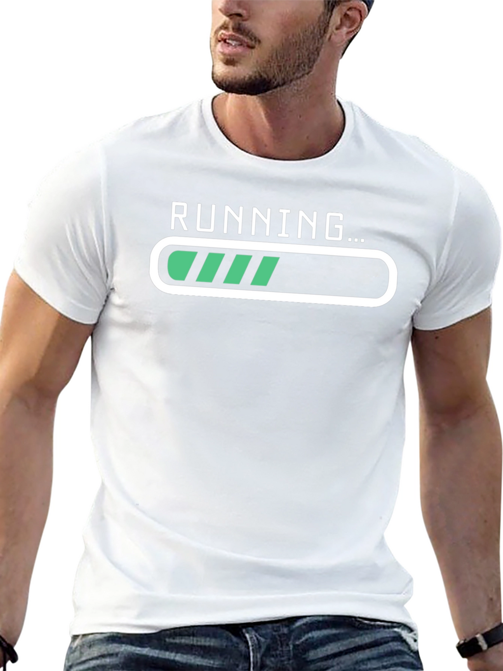 Running Loading Bar Graphic Tee - Black