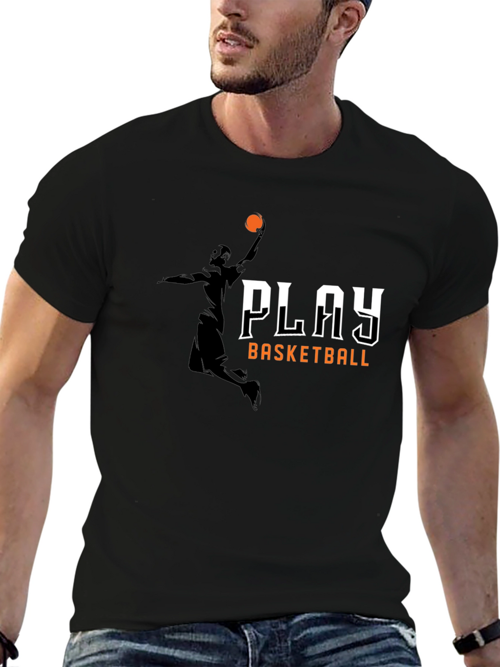 Play Basketball Graphic Tee - Black