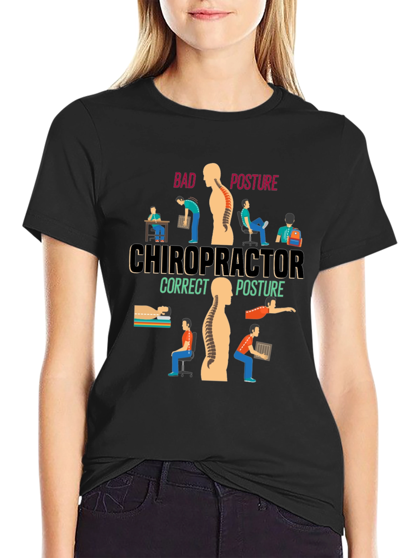 Chiropractor Posture T-Shirt - Correct Your Spine!