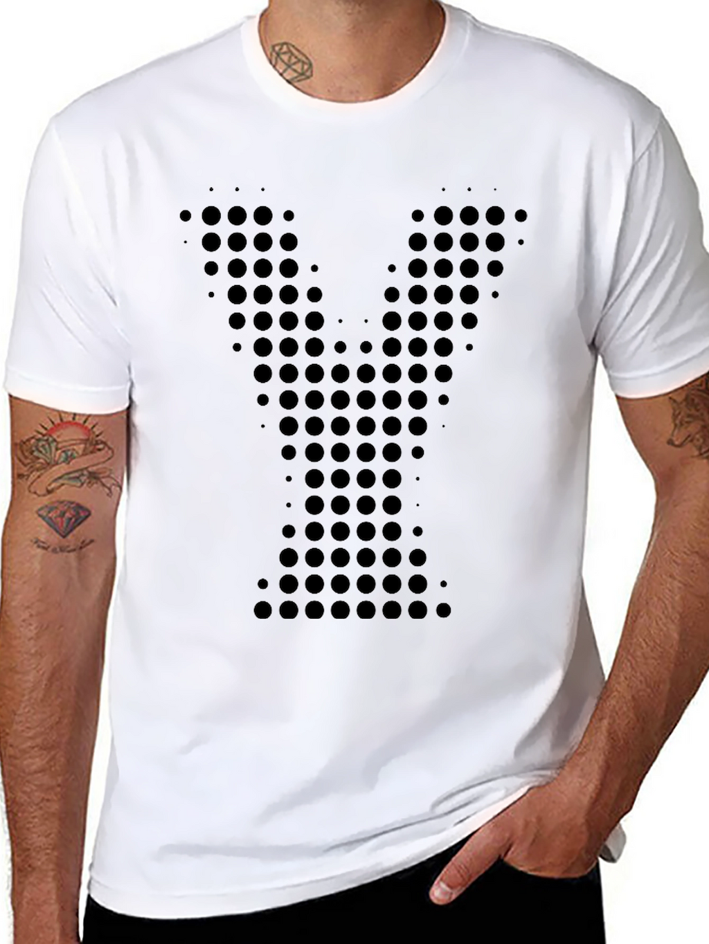 Modern Minimalist Black Y Dot T-Shirt