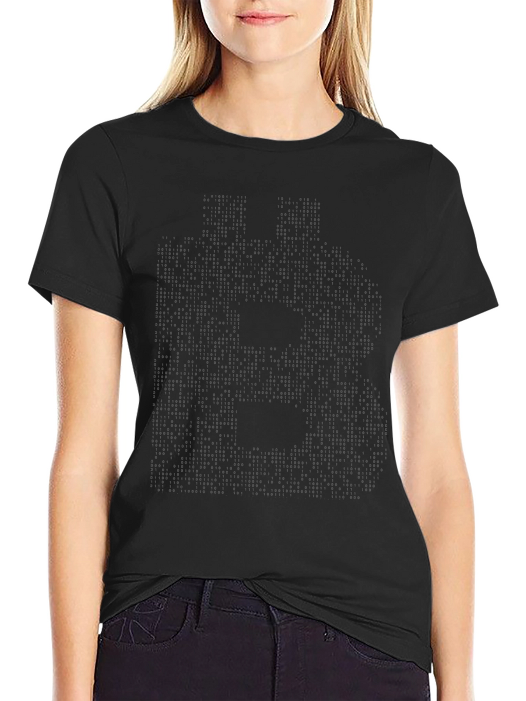Mens Solid Black Crew Neck Casual T-Shirt