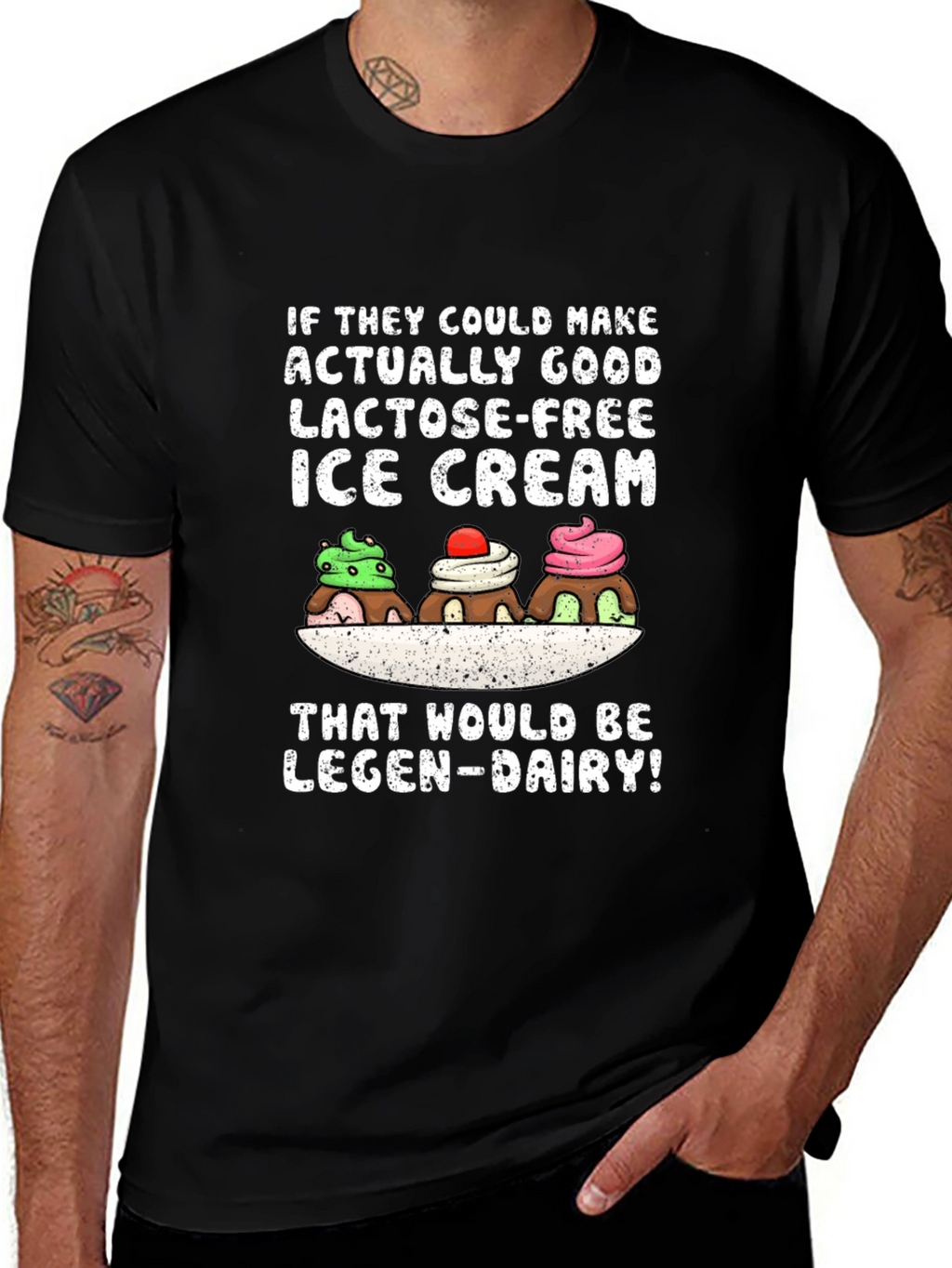Lactose-Free Ice Cream Graphic T-Shirt