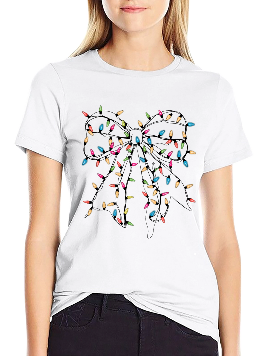Festive Lights Bow Graphic Tee