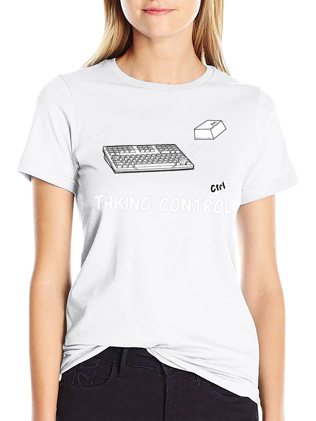 Taking Control Black Graphic T-Shirt