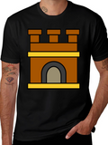 Castle Tower Graphic T-Shirt - Stylish Black Tee