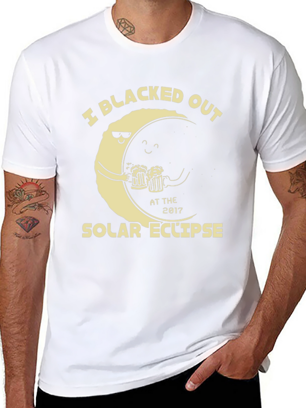 Blacked Out Solar Eclipse T-Shirt Funny Drinking Tee