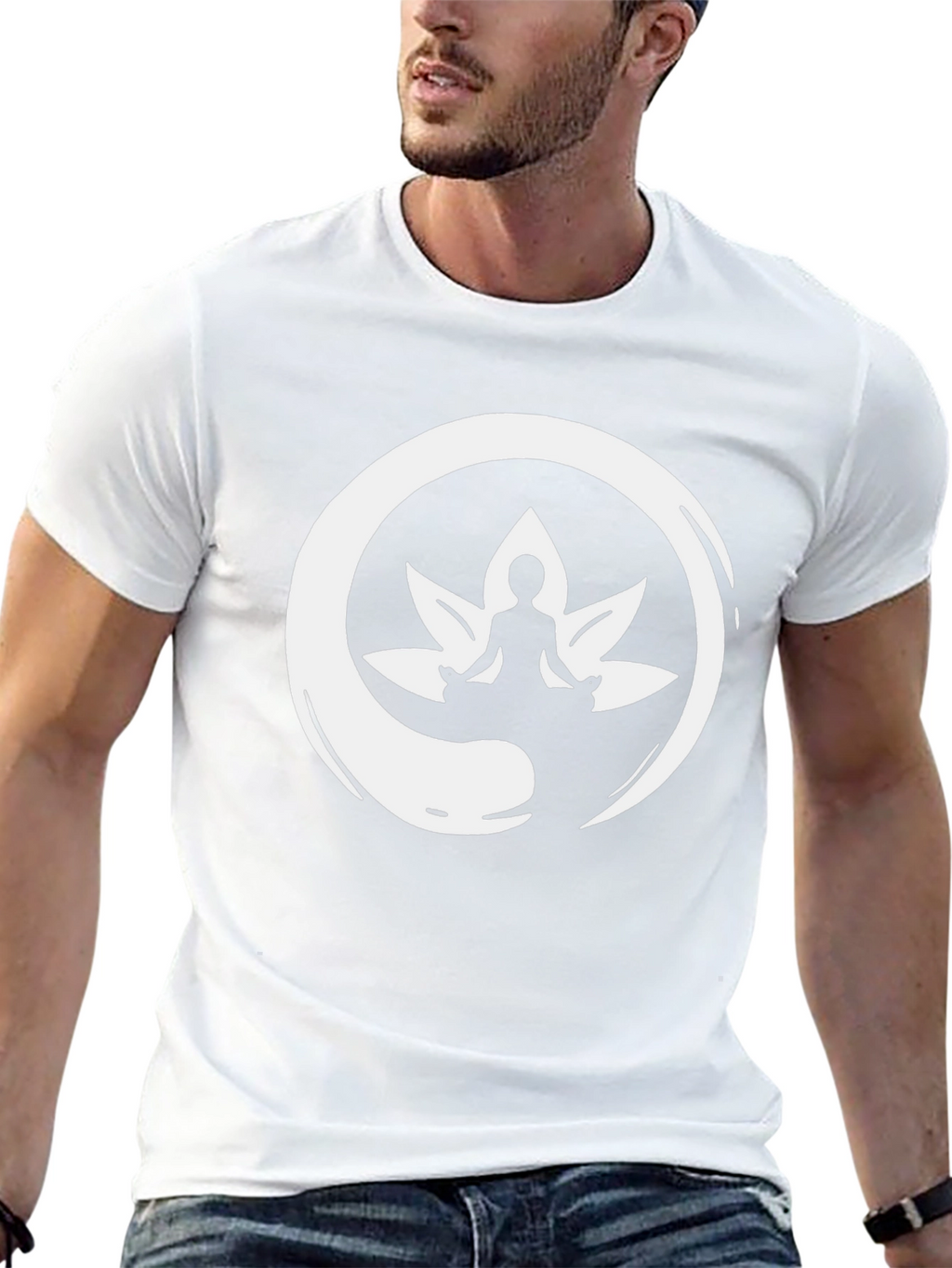 Zen Meditation Lotus T-Shirt - Black