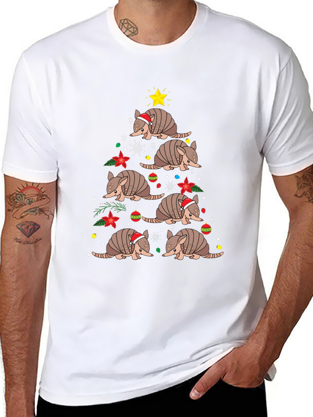 Armadillo Christmas Tree T-Shirt