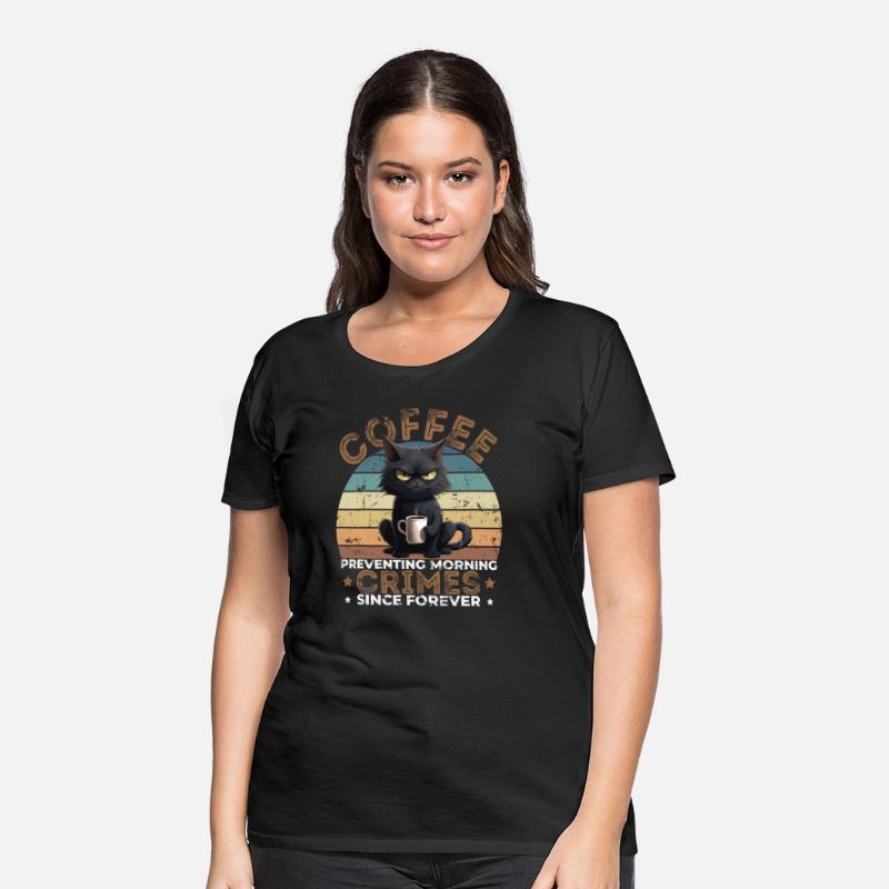 Coffee Preventing Morning Crimes Cat Humor