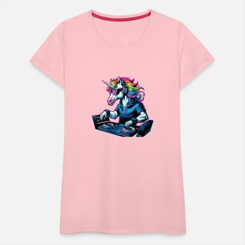 Colorful DJ Unicorn Spinning Beats in Style