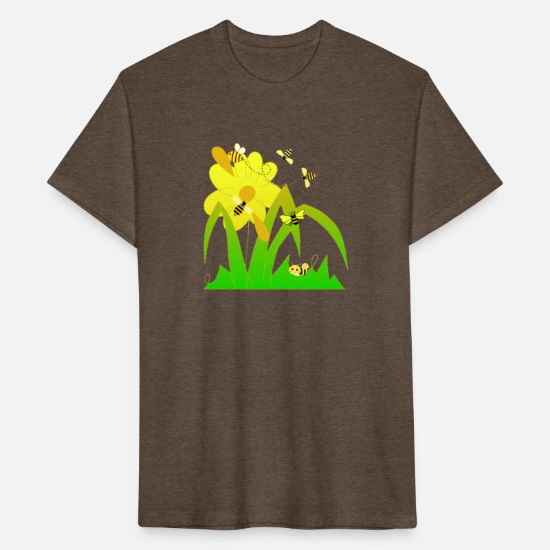 Cute bees and yellow flower.Yellow green beauty.