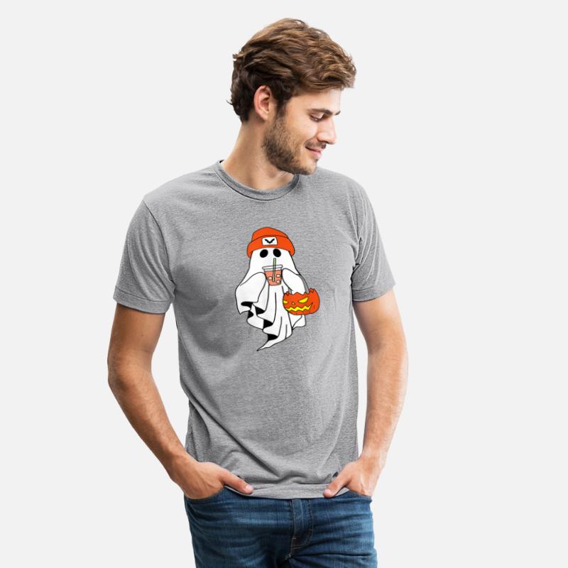 Cute Ghost Drinking Coffee Halloween Ghost Ice Cof
