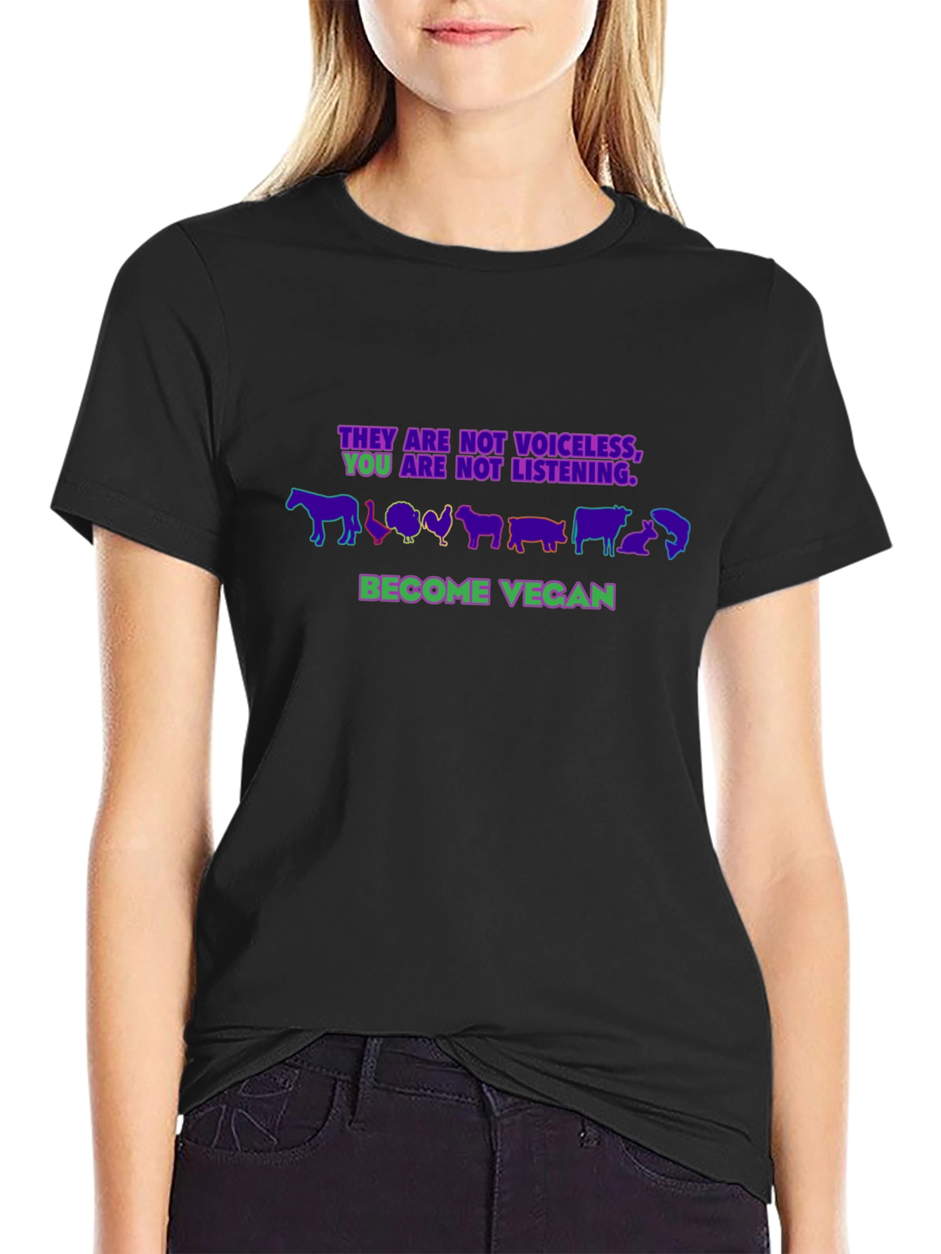 Vegan Graphic T-Shirt - Voiceless Animals Tee