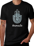 Namaste Hamsa Hand Black Graphic T-Shirt