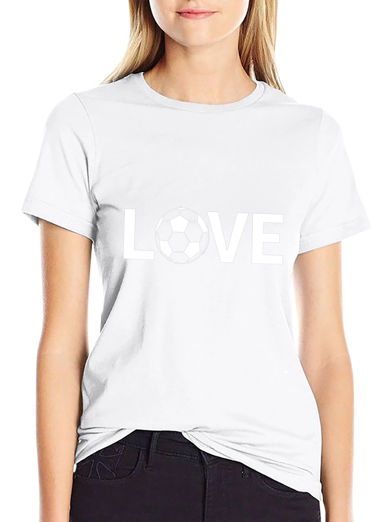 Love Soccer Graphic T-Shirt - Black Casual Tee