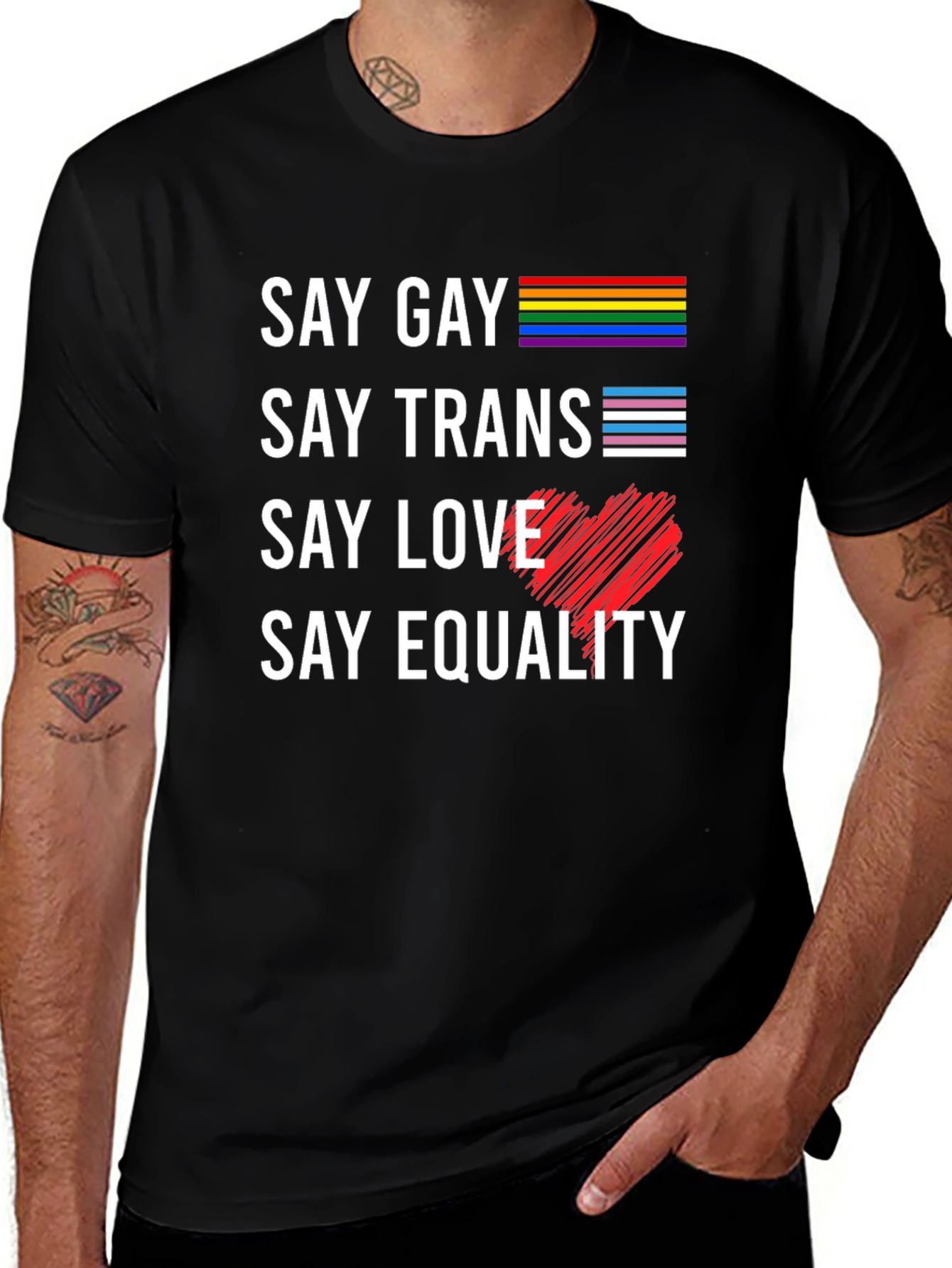 Say Gay Say Trans Say Love T-Shirt Pride Equality