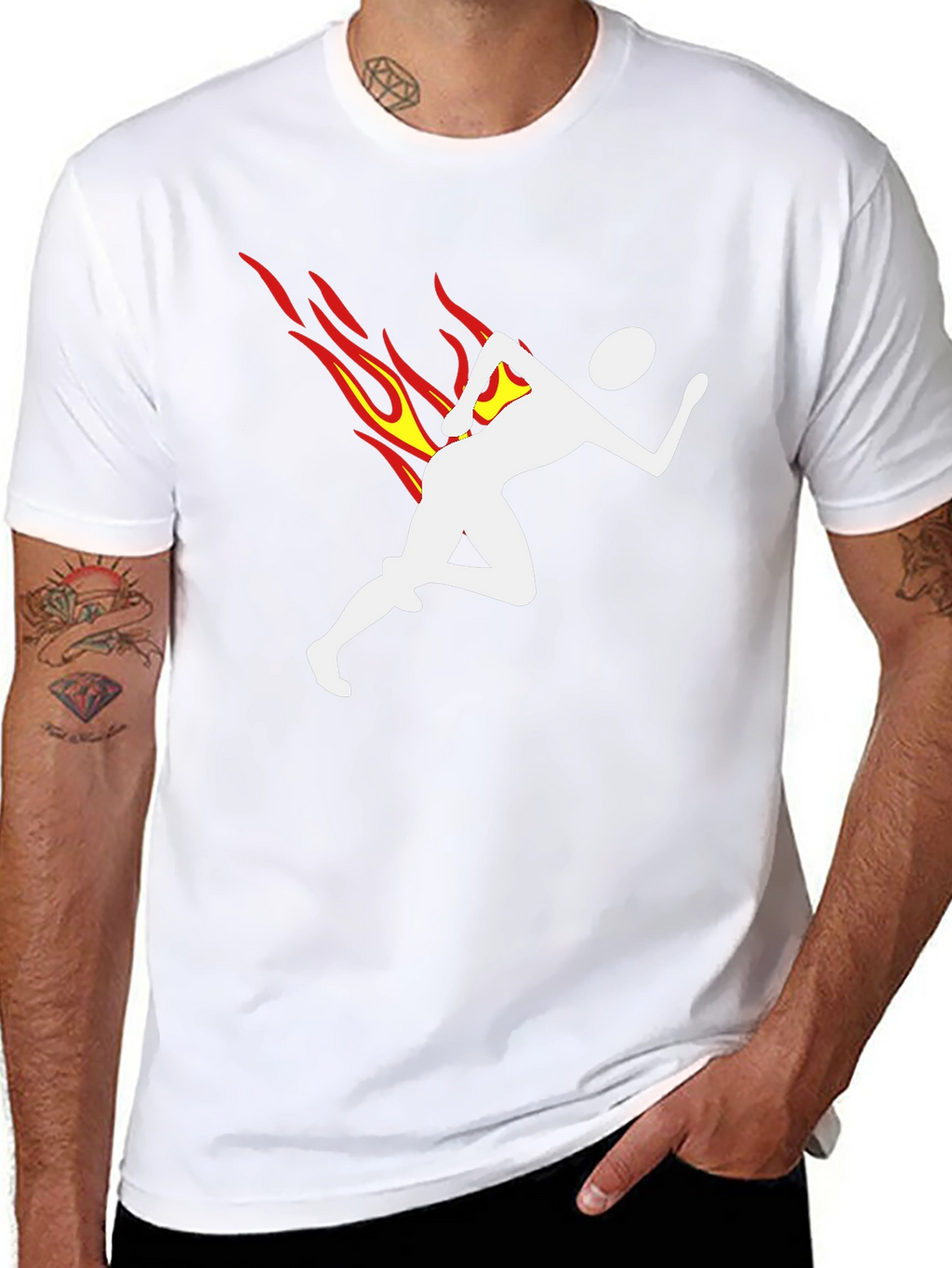 Flame Runner Graphic T-Shirt - Black